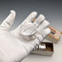 Vintage British silver plated napkin rings, set of 6, in paper box
